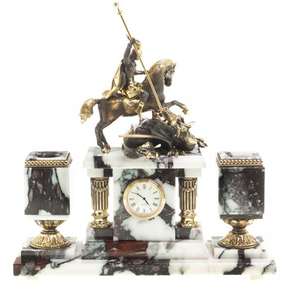 Письменный набор &amp;quot;Георгий Победоносец&amp;quot; из мрамора 124145