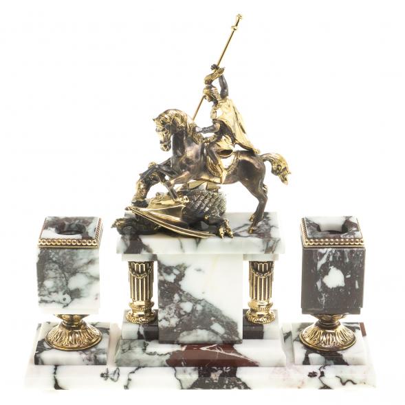 Письменный набор &amp;quot;Георгий Победоносец&amp;quot; из мрамора 124145