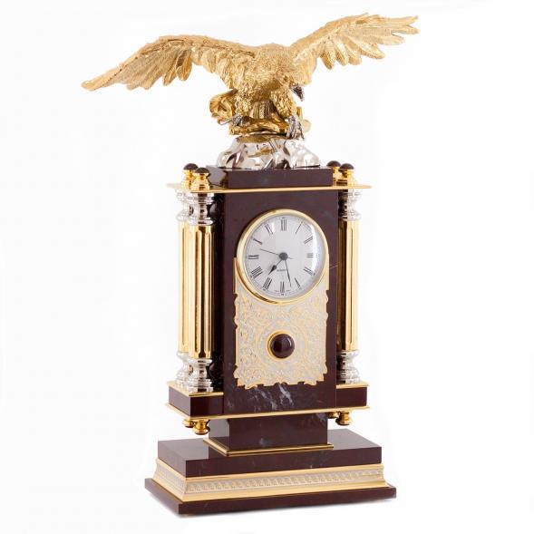 Часы &amp;quot;Орел&amp;quot; яшма бронза 115009