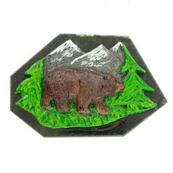 Магнит &amp;quot;Мишка в лесу&amp;quot; из змеевика 116219