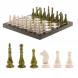 Шахматы &amp;quot;Каменные&amp;quot; змеевик , мрамор доска 40х40 см / Шахматы подарочные / Набор шахмат / Настольная игра