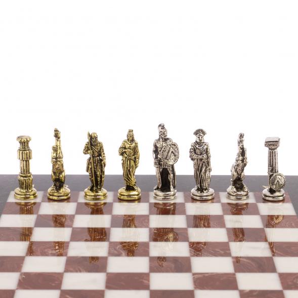 Шахматы &amp;quot;Царь Леонид&amp;quot; доска 28х28 см лемезит мрамор 126043