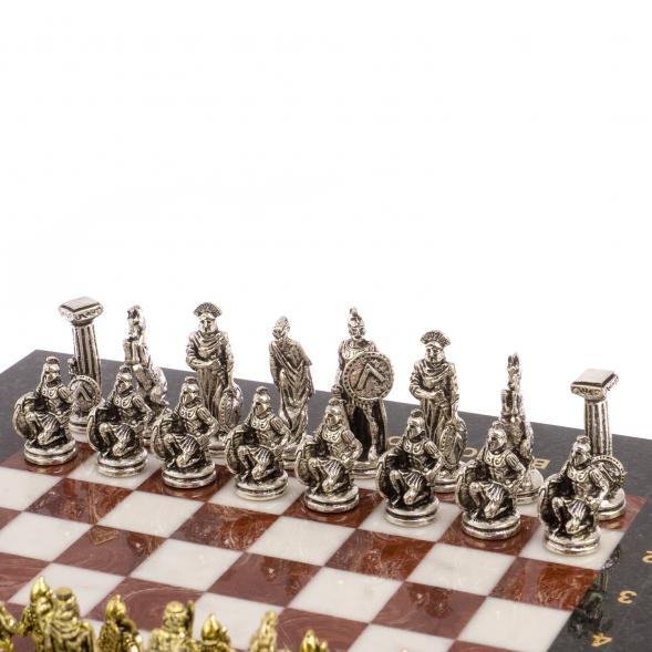 Шахматы &amp;quot;Царь Леонид&amp;quot; доска 28х28 см лемезит мрамор 126043