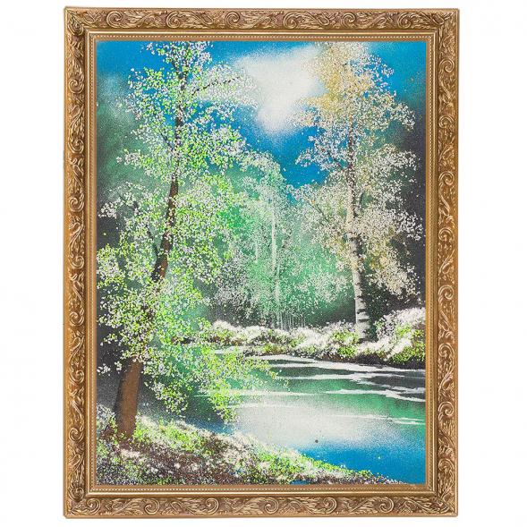 Картина &amp;quot;Весенний пейзаж&amp;quot; багет 36х46 см, каменная крошка 112468