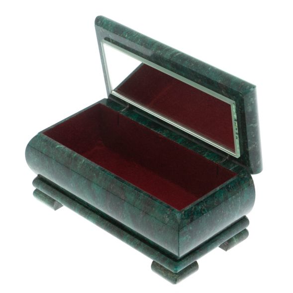 Шкатулка с иллюстрацией под камень малахит 16х8х7,5 см 128284