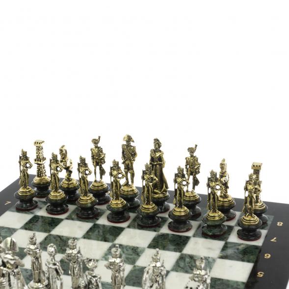 Шахматы &amp;quot;Отечественная война 1812 г.&amp;quot; на подставках доска 40х40 см мрамор змеевик 128517