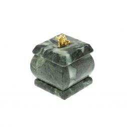 Шкатулка "Мышка" из шабровского змеевика 4,5х4,5х6 см