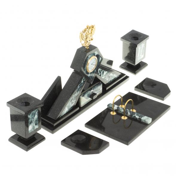 Письменный набор &amp;quot;Герб РФ&amp;quot; камень офиокальцит 122511