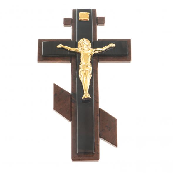 Крест настенный &amp;quot;Распятие&amp;quot; камень обсидиан 122920