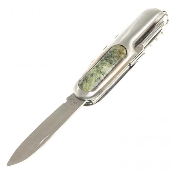 Нож мультитул складной 7 в 1 с камнем желтый апатит 123875