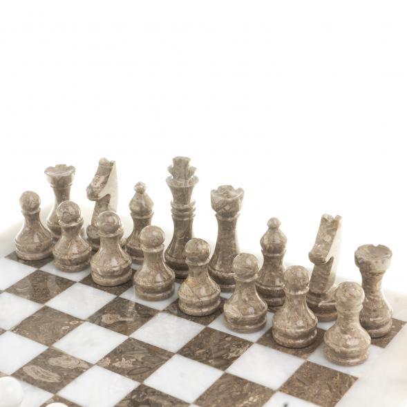 Шахматы &amp;quot;Битва&amp;quot; мрамор, серый ракушечник доска 30х30 см 123973