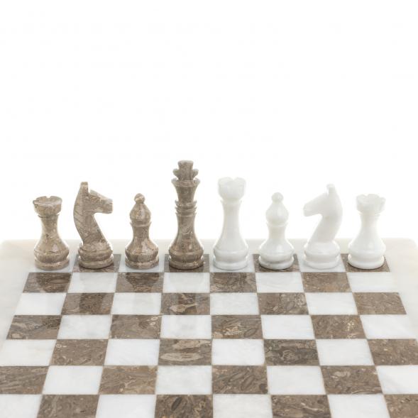 Шахматы &amp;quot;Битва&amp;quot; мрамор, серый ракушечник доска 30х30 см 123973