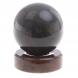 Шар из обсидиана 7 см коричневый на подставке 124367