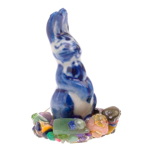 Сувенир фигурка &amp;quot;Зайчиха&amp;quot; на подставке из самоцветов 125196