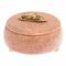 Шкатулка с декором из бронзы "Желуди" камень розовый мрамор 15х15х9 см