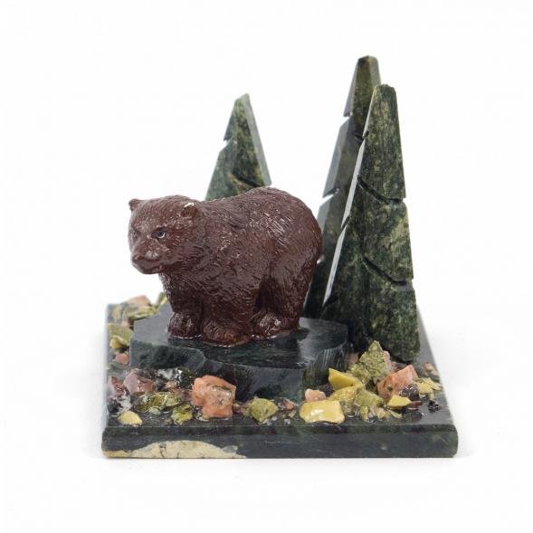 Сувенир из змеевика &amp;quot;Мишка идущий в бору&amp;quot; 116705