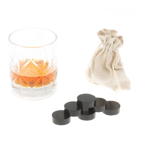 Камни для виски &amp;quot;Фишки&amp;quot; из черного змеевика 6 штук 127419