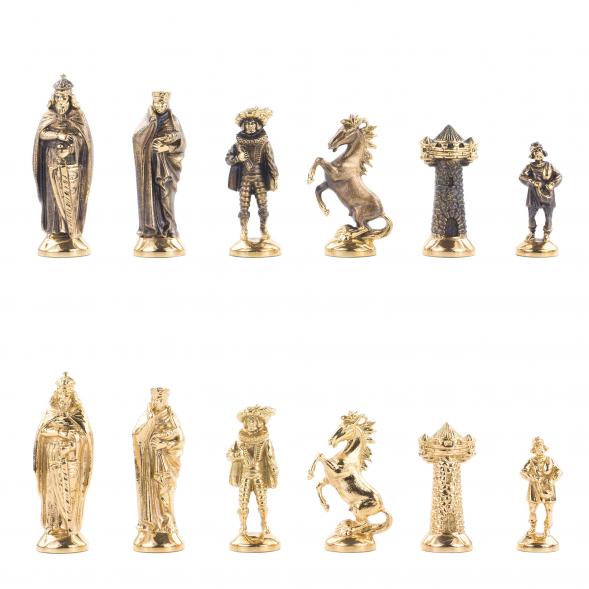 Шахматы настольные &amp;quot;Средневековье&amp;quot; 40х40 см камень мрамор змеевик 119985