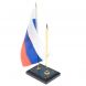 Подставка под ручку с флагом РФ из иркутского лазурита 10х7х25 см 128963