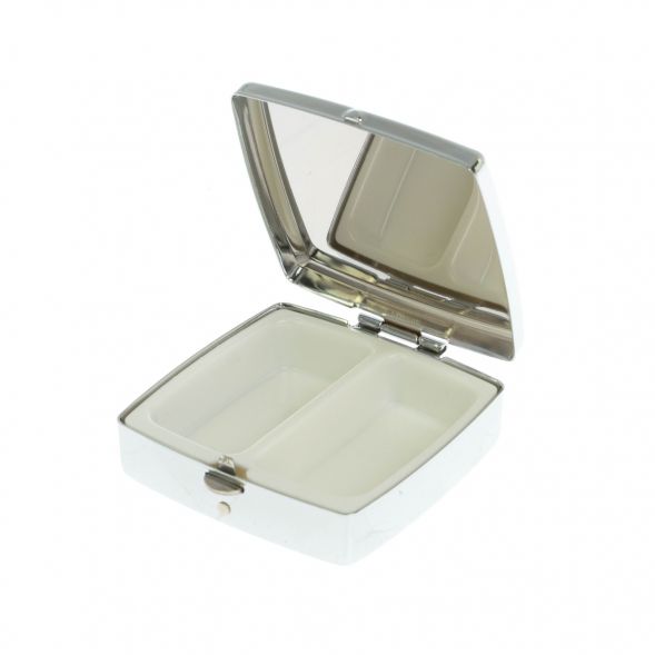 Таблетница на 2 отсека азурит цвет серебро 129106