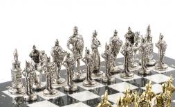 Подарочные шахматы "Русь" доска 40х40 см камень мрамор