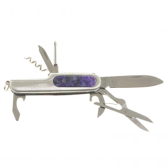 Нож мультитул складной 7 в 1 с камнем чароит 123876
