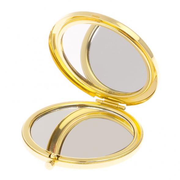 Карманное зеркальце камень лепидолит золото 125738