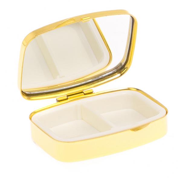 Таблетница на 2 отделения камень малахит с хризоколлой цвет золото 126713