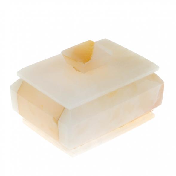 Шкатулка из розового оникса 9,5х6,5х6 см 129738