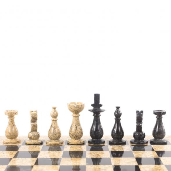 Декоративные шахматы из камня &amp;quot;Дебют&amp;quot; доска 38х38 см мрамор 121666