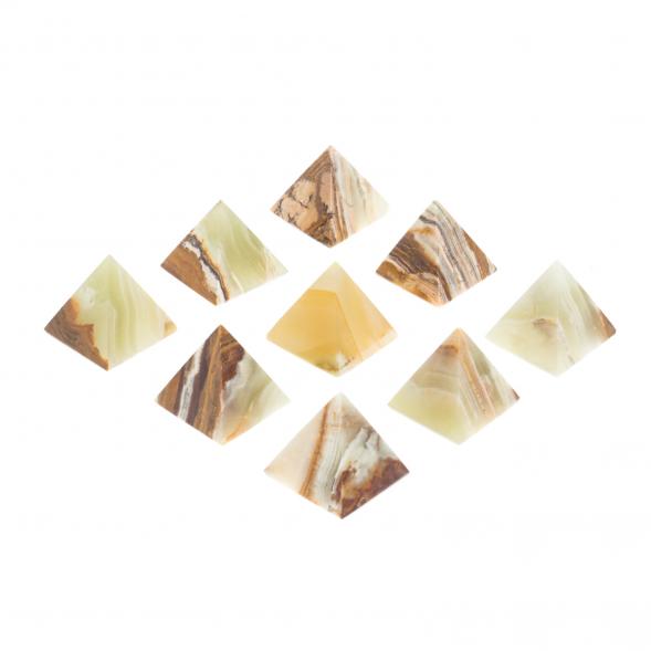 Пирамида из камня оникс зелено-коричневый 3,5х3,5х3,6 см (1,25) 122076