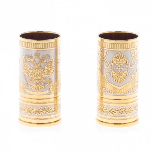 Набор из двух стопок &amp;quot;Герб России&amp;quot; 40 мл Златоуст 122164