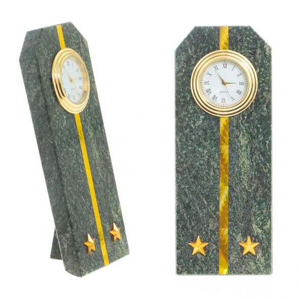 Часы &amp;quot;Погон лейтенант таможни&amp;quot; камень змеевик 122512