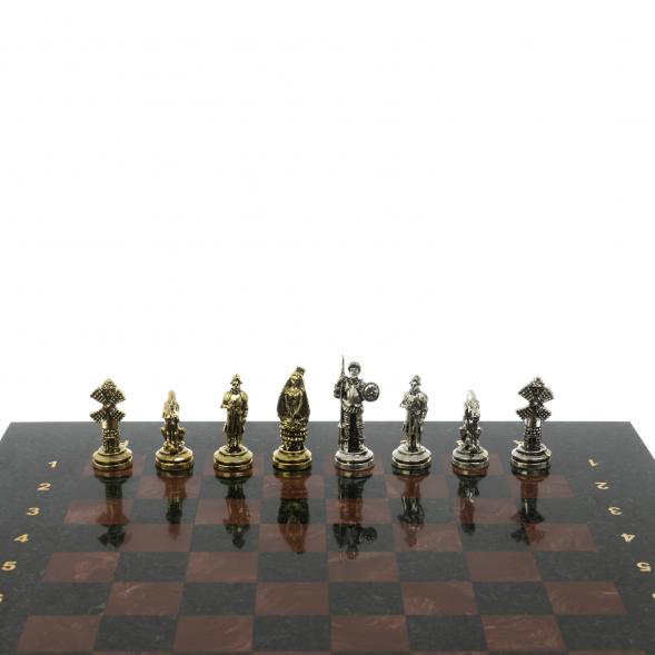 Шахматы &amp;quot;Дон Кихот&amp;quot; доска 28х28 см из камня лемезит змеевик 122685