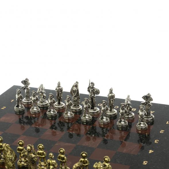 Шахматы &amp;quot;Дон Кихот&amp;quot; доска 28х28 см из камня лемезит змеевик 122685