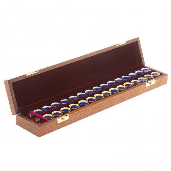 Настольные нарды &amp;quot;Восточные&amp;quot; с гравюрой камень лазурит Златоуст 123618