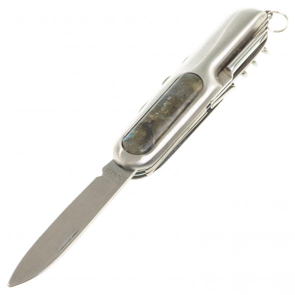 Нож мультитул складной 7 в 1 с камнем лабрадор 123877