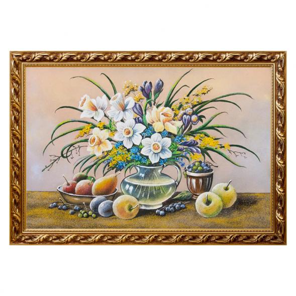 Натюрморт &amp;quot;Нарциссы&amp;quot; багет 46х66 см, каменная крошка 111639