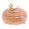 Шкатулка с декором из бронзы "Русалка" камень розовый мрамор