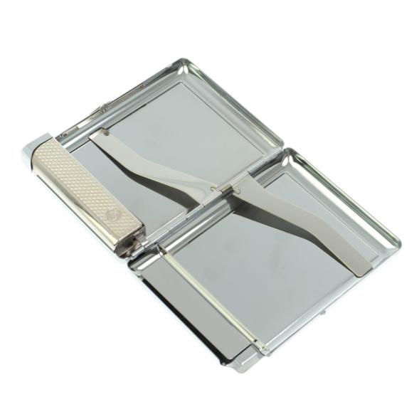 Портсигар на 20 сигарет с зажигалкой камень тигровый глаз 128519