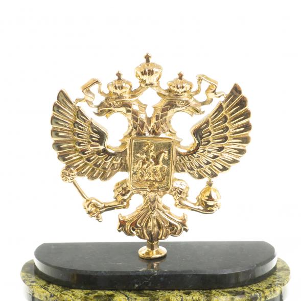 Письменный прибор &amp;quot;Герб РФ&amp;quot; из бронзы и змеевика 122592