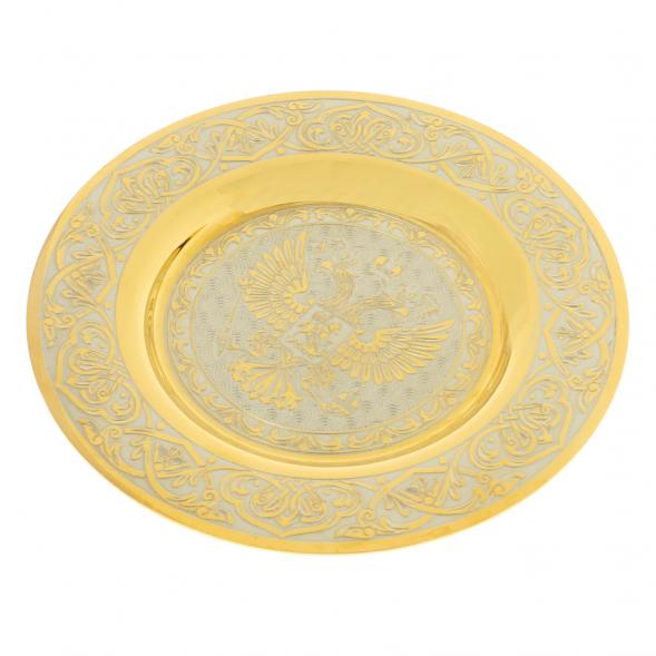 Тарелка с гравюрой &amp;quot;Герб России&amp;quot; 12 см Златоуст 123332