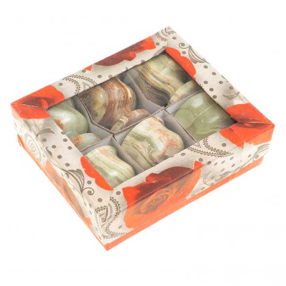 Набор рюмок из оникса 6 шт 20 мл 3,8х4,5см в коробке (1,5х2) 121913