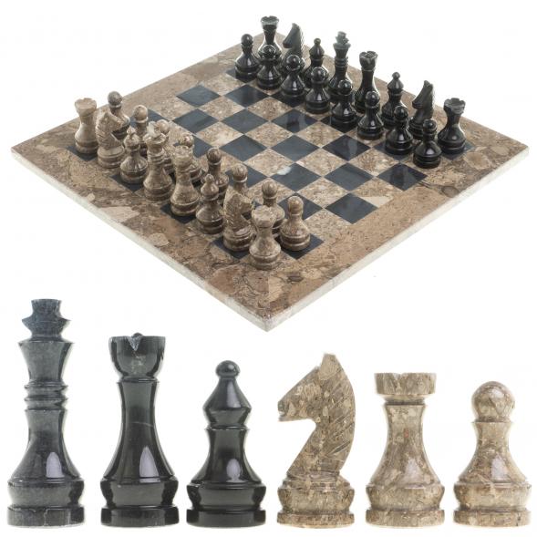 Шахматы &amp;quot;Дебют&amp;quot; мрамор, ракушечник доска 38х38 см 123976