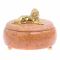 Шкатулка "Лев" бронза розовый мрамор