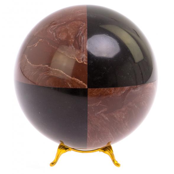 Шар из лемезита и черного змеевика 12,5 см 126337