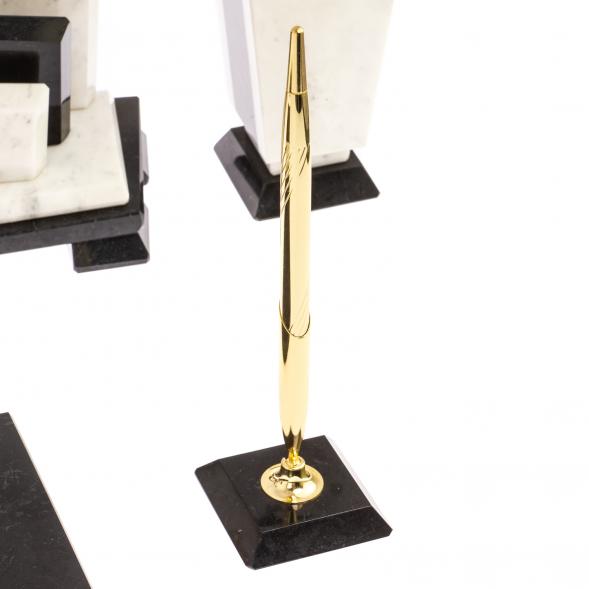 Настольный прибор с гербом РФ &amp;quot;Бюрократ&amp;quot; из мрамора 126648