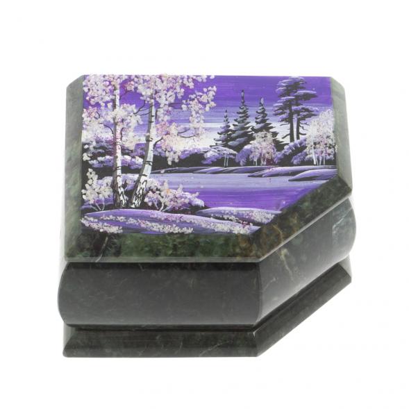 Шкатулка с расписной крышкой &amp;quot;Зима&amp;quot; 11х9х6,5 см 127579