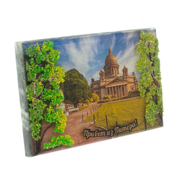 Настольное панно &amp;quot;Привет из Питера&amp;quot; из змеевика 14х9х4,5 см 129470