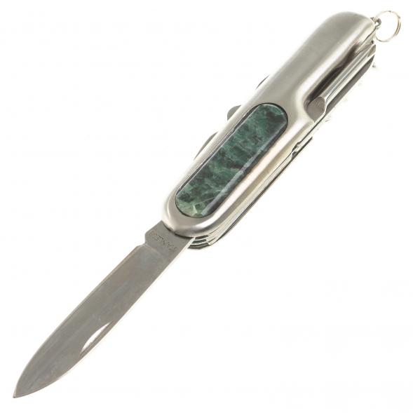 Нож мультитул складной 7 в 1 с камнем зелёный апатит 123879